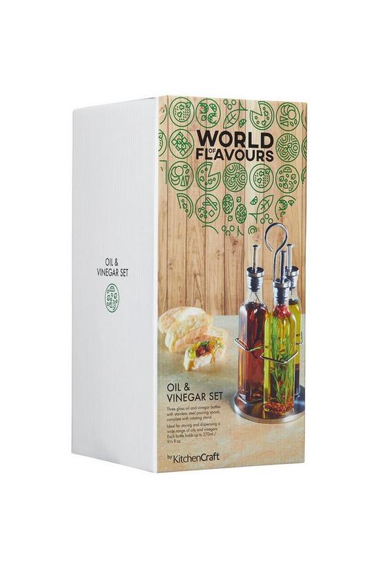 World of Flavours Italian 3 Bottle Glass Oil and Vinegar Set 3