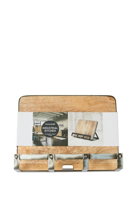Industrial Kitchen Metal / Wooden Cookbook Stand & Tablet Holder 4