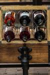 Industrial Kitchen Vintage-Style 6-Bottle Metal / Wooden Wine Rack thumbnail 2