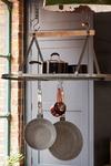 Industrial Kitchen Vintage-Style Ceiling Hanging Pot & Pan Rack thumbnail 1