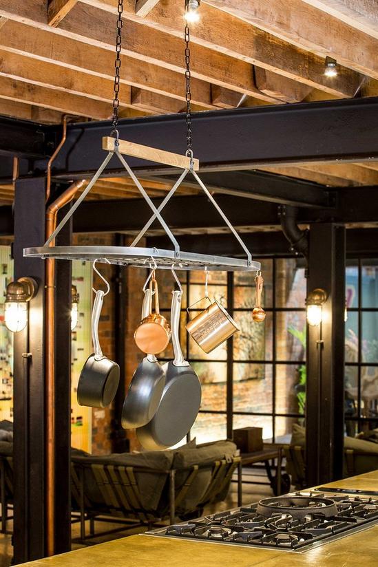Industrial Kitchen Vintage-Style Ceiling Hanging Pot & Pan Rack 2