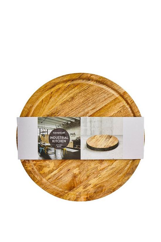 Industrial Kitchen Handmade Round Wooden Butcher's Block Chopping Board 3