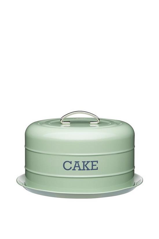 Living Nostalgia Sage Green Airtight Cake Storage Tin/Cake Dome 1