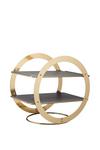 Artesa 2-Tier Geometric Brass-Finished Serving Stand with Slate Serving Platters thumbnail 2