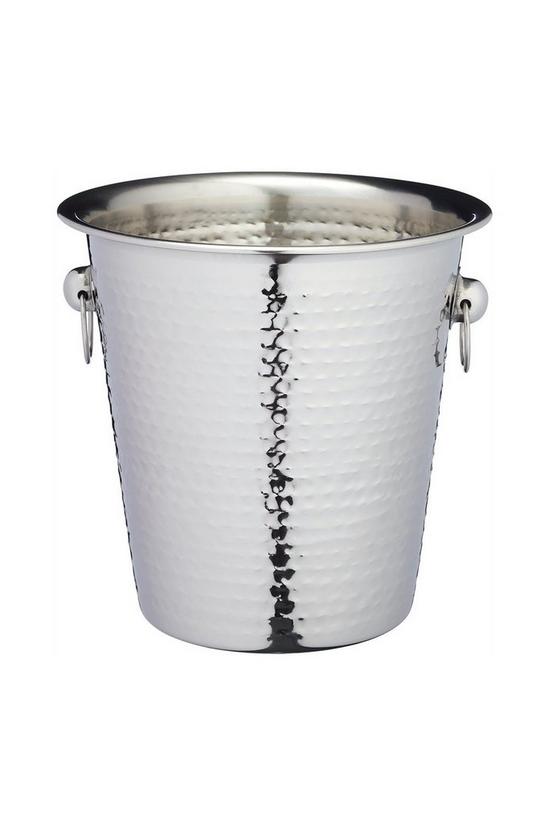 BarCraft Hammered-Steel Sparkling Wine & Champagne Bucket with Ring Handles 3