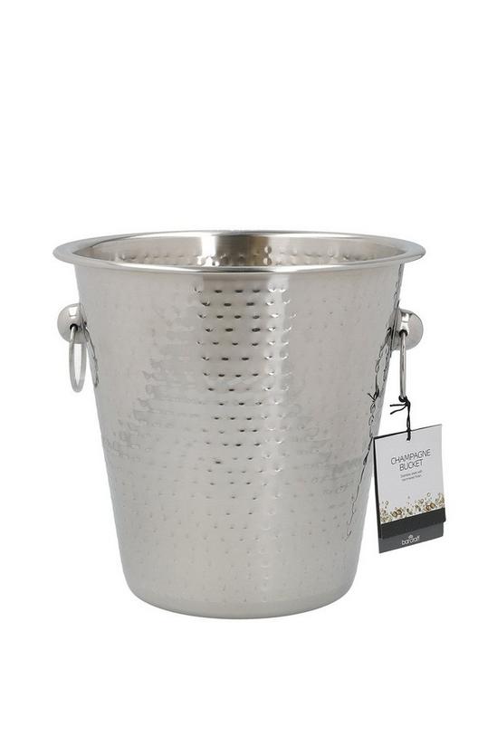 BarCraft Hammered-Steel Sparkling Wine & Champagne Bucket with Ring Handles 4