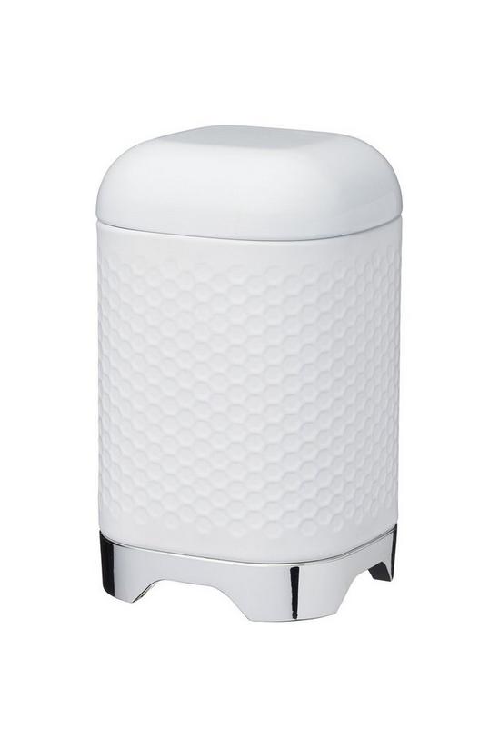 Lovello Ice White Retro Storage Jar with Geometric Textured Finish 3