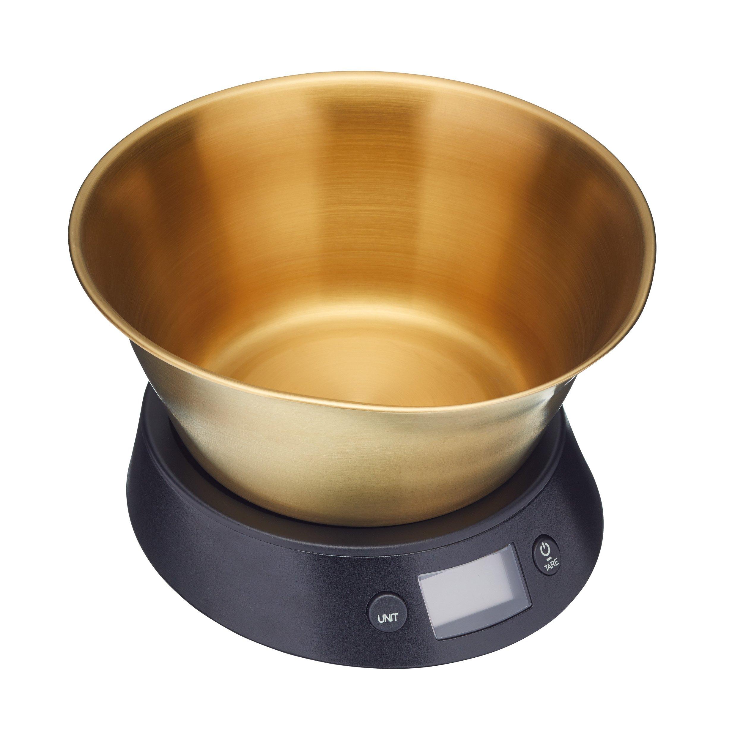 Electronic Dual Dry and Liquid Scales with Brass Finish Bowl