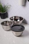 MasterClass Smart Space Stainless Steel Three Piece Bowl Set with Colander thumbnail 1