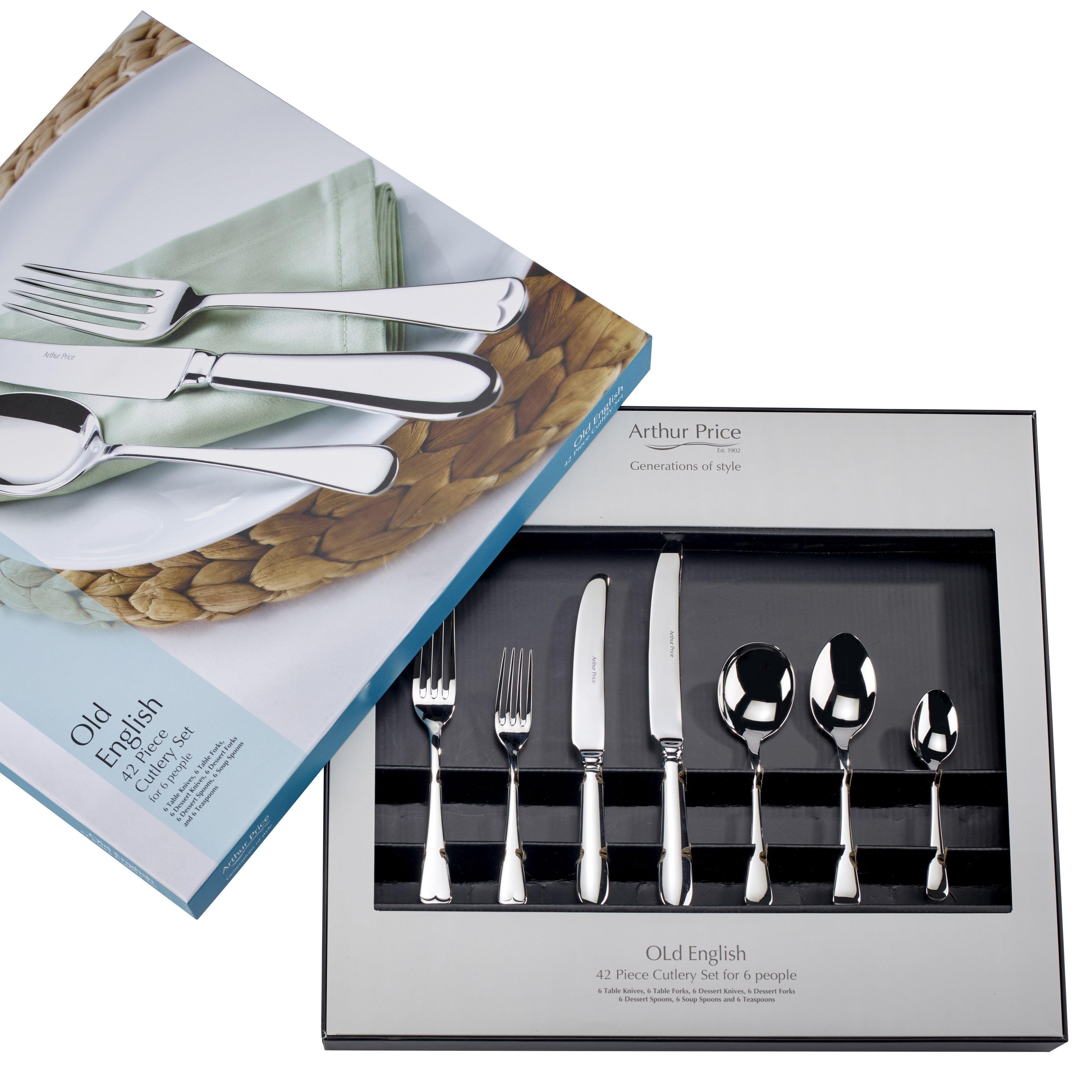'Old English' Stainless Steel 42 Piece 6 Person Gift Boxed Cutlery Set