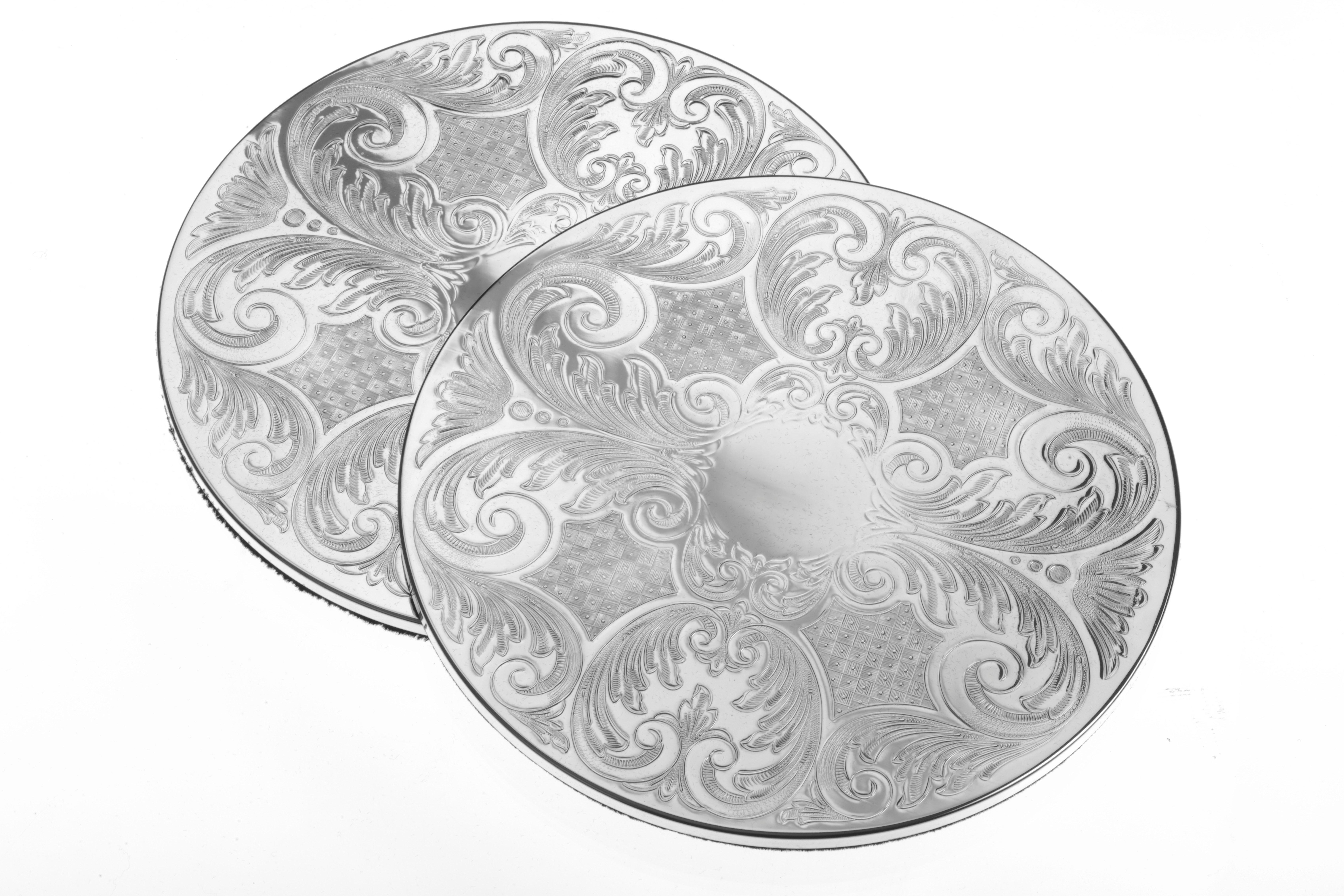 Silver Plated Home Tableware Pair Of  9 Inch Table Mats