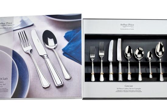 Arthur Price 'Grecian' Stainless Steel 58 Piece 8 Person Boxed Cutlery Set 4