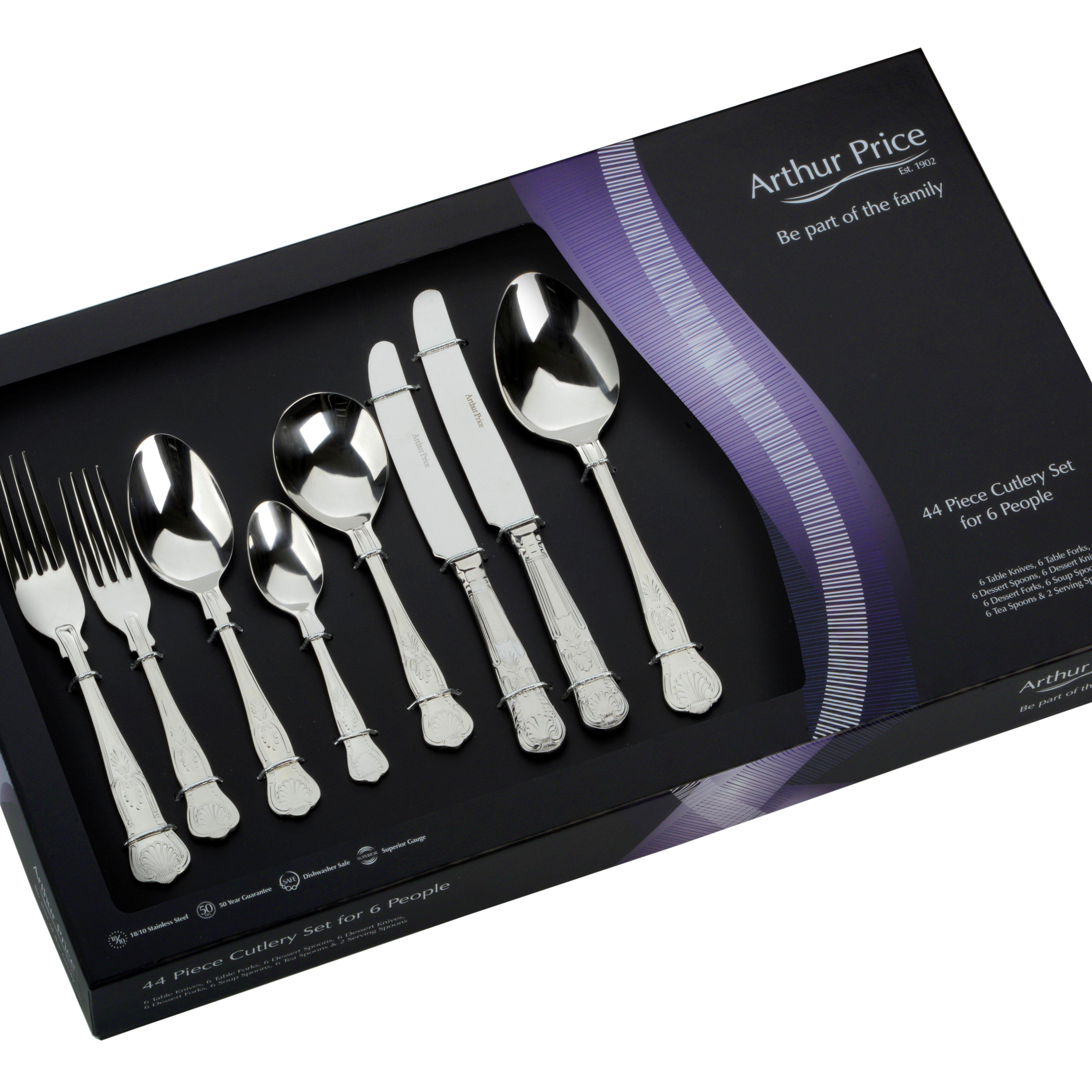 'Kings' Stainless Steel 44 Piece 6 Person Boxed Cutlery Set
