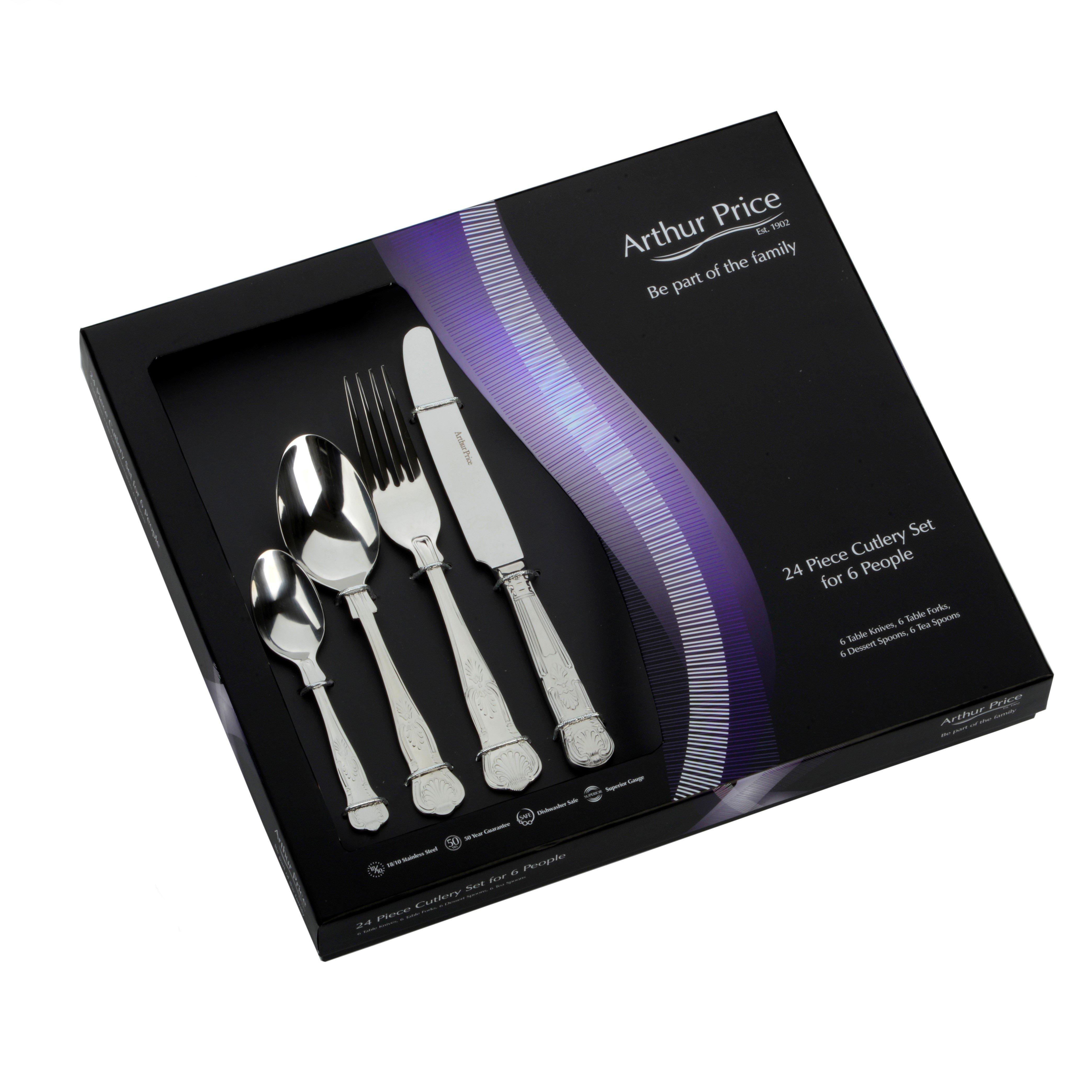 'Kings' Stainless Steel 24 Piece 6 Person Boxed Cutlery Set