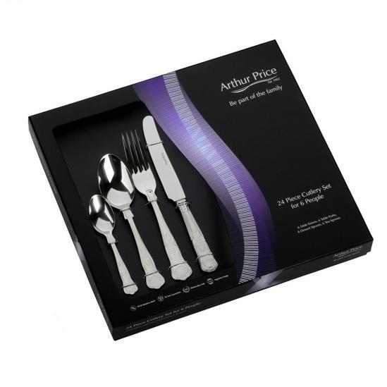 Arthur Price 'Kings' Stainless Steel 24 Piece 6 Person Boxed Cutlery Set 1