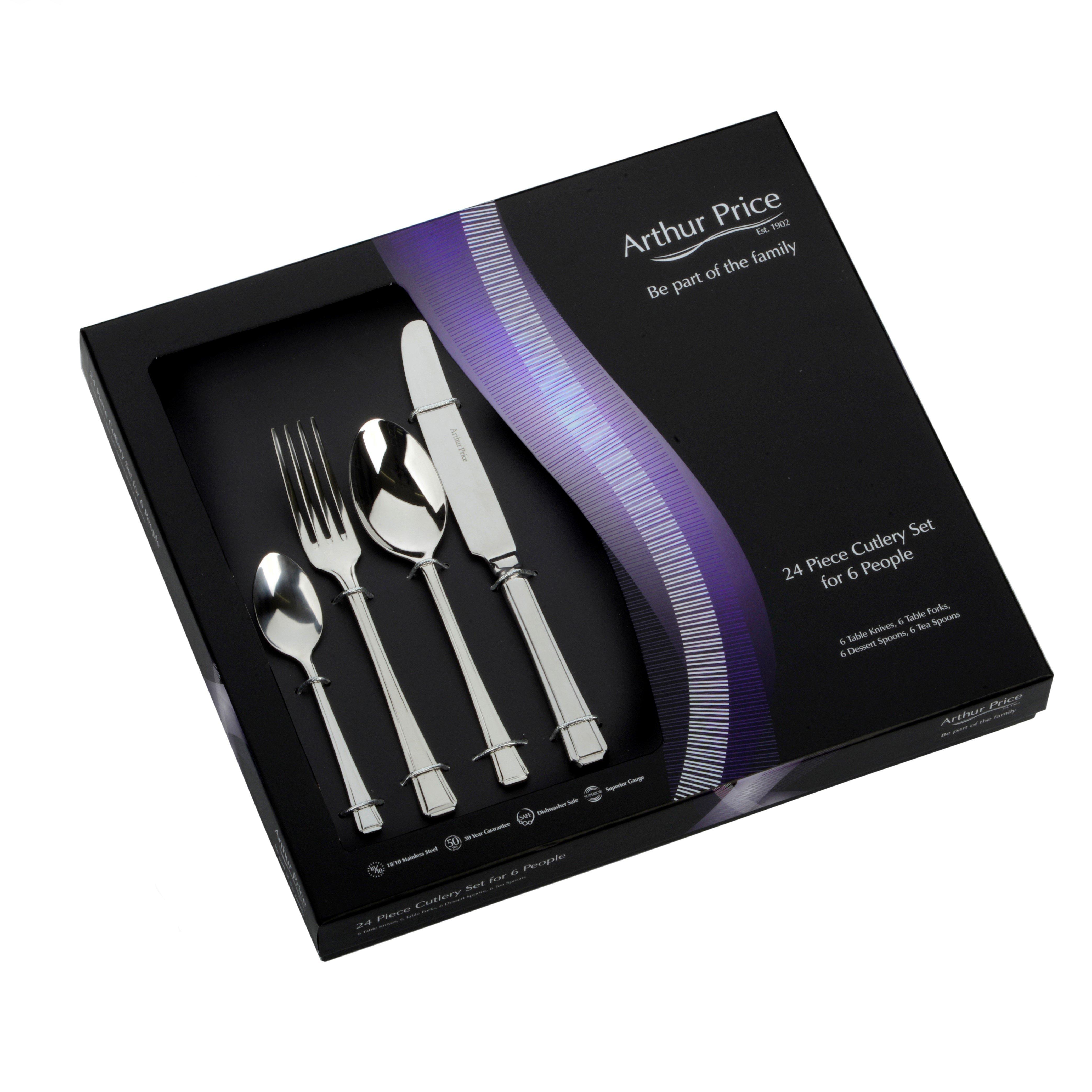 'Harley' Stainless Steel 24 Piece 6 Person Boxed Cutlery Set