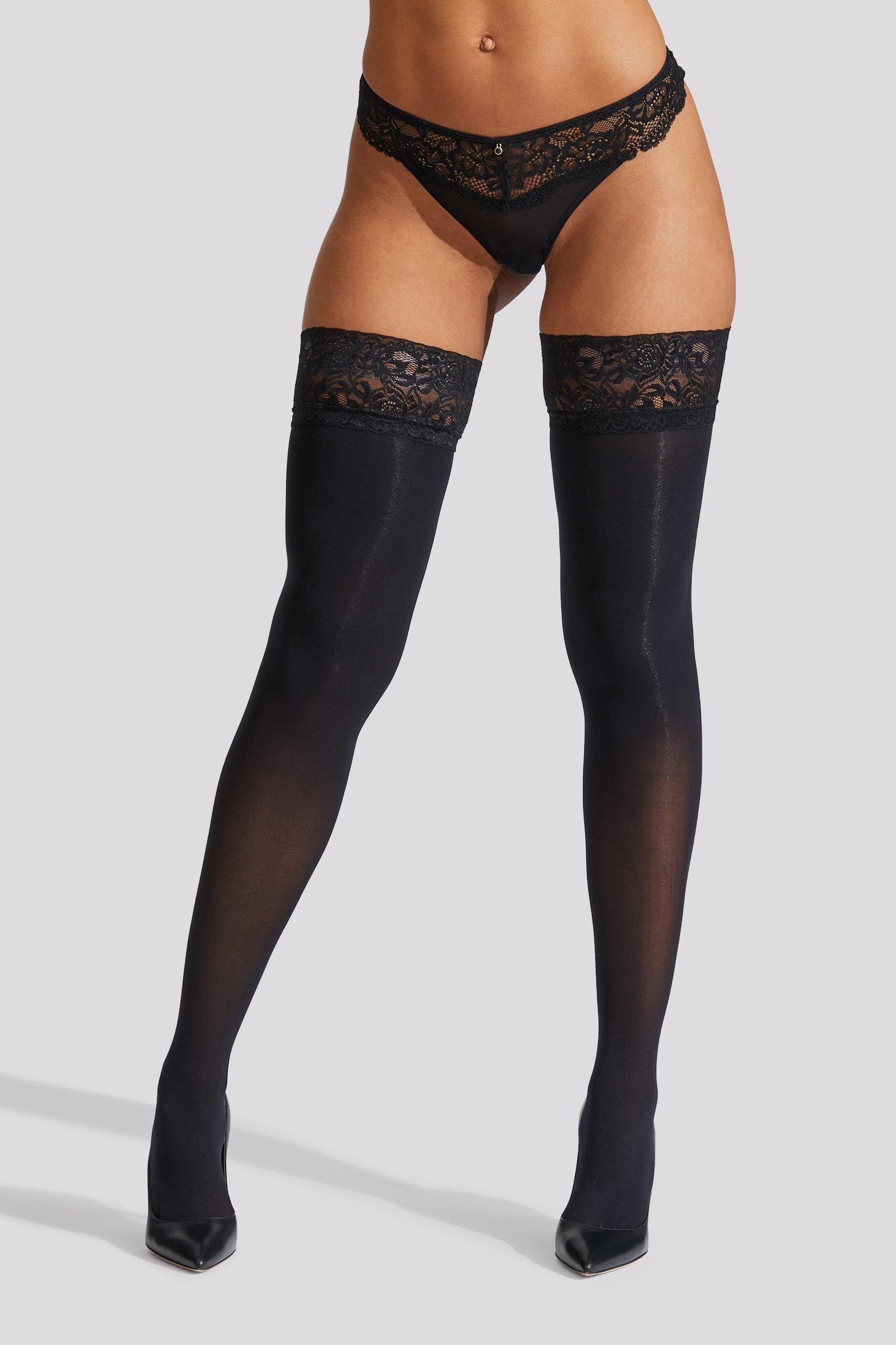 lace welt opaque hold ups