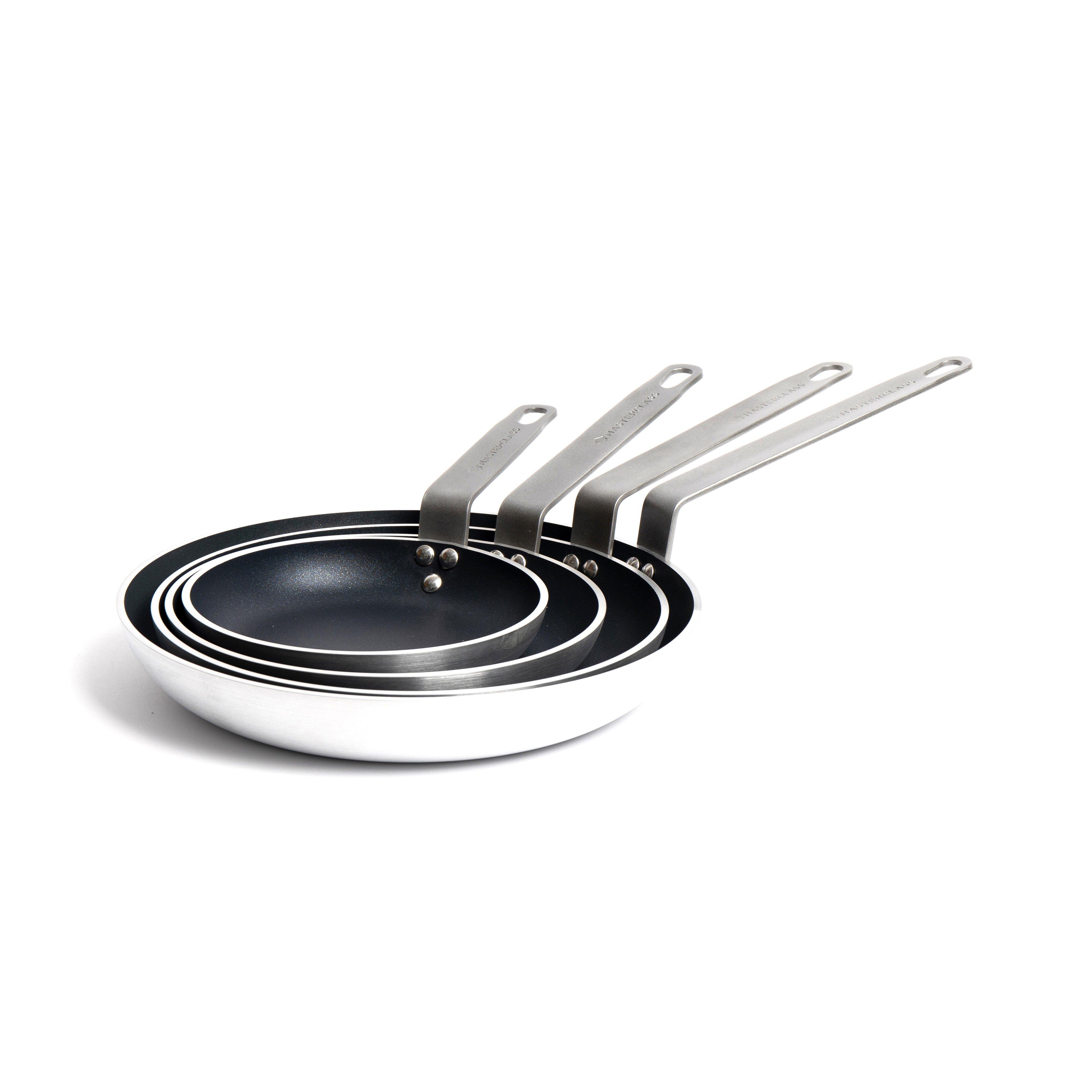 4pc Professional Non-Stick Aluminium Frying Pan Set with 4x Heavy Duty Frying Pans, 20cm, 24cm, 28cm