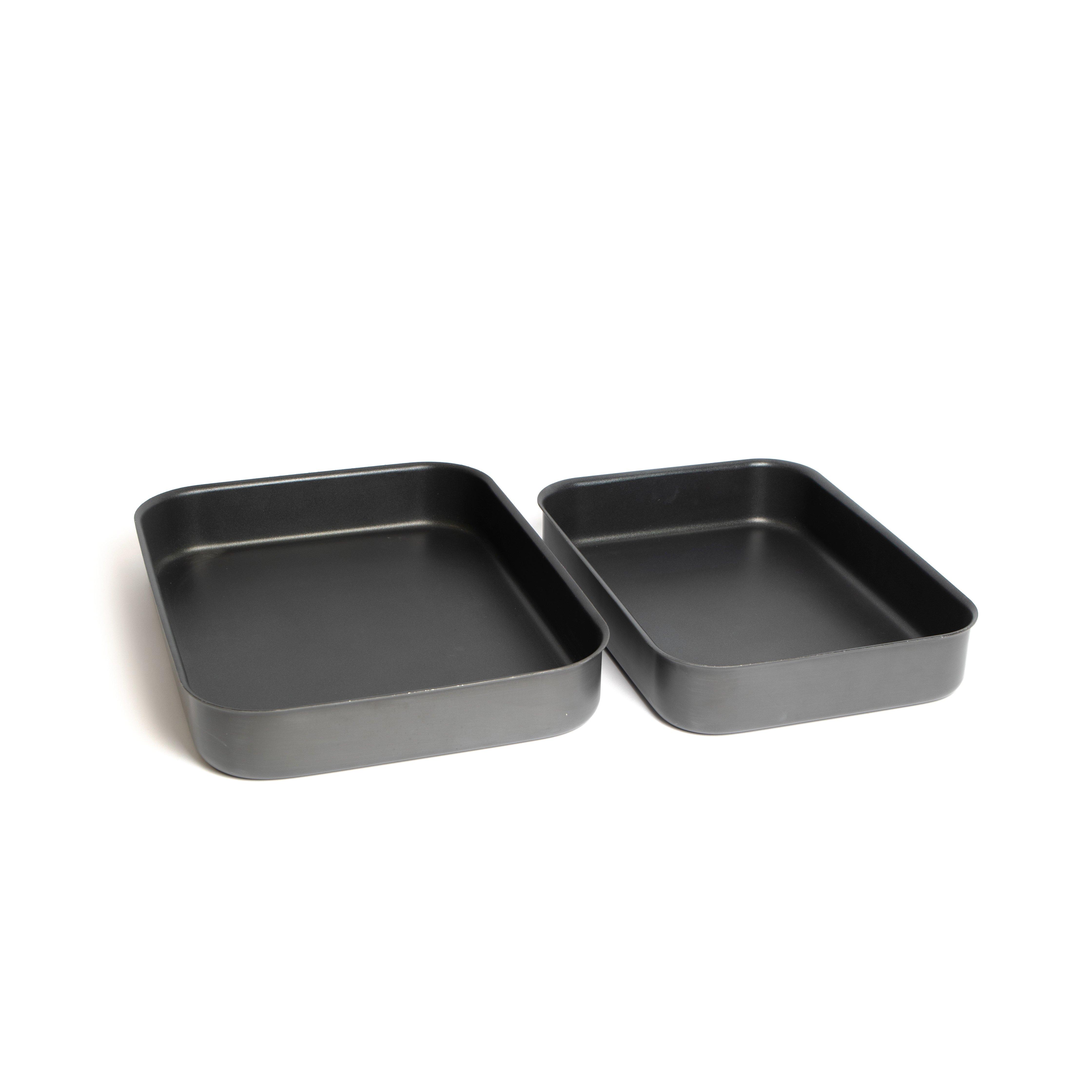 MasterClass Set of Two Hard Anodised Roasting Pans