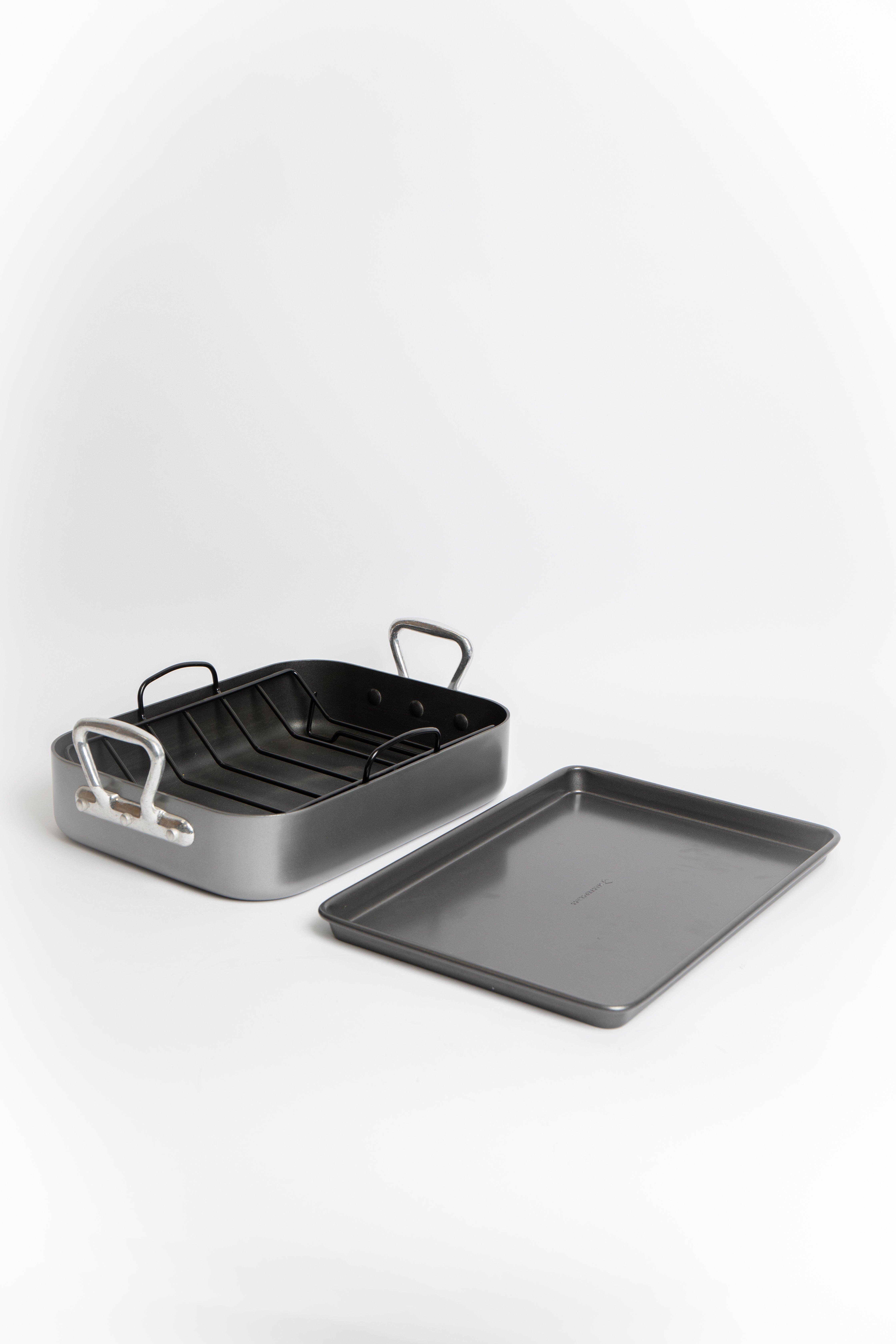 Set of Non-Stick Roaster with Rack 36x27.5x7.5cm and  Baking Tray 39x27x2cm