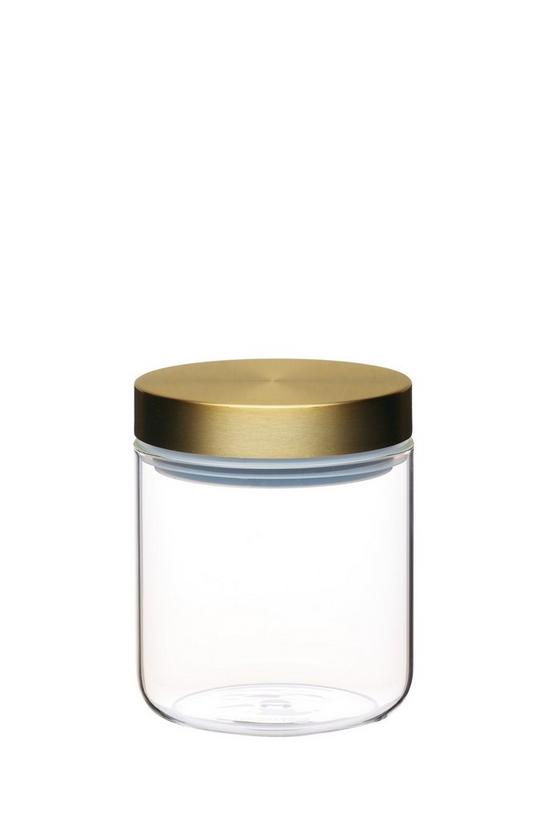 MasterClass 3pc Glass Storage Jar Set with Burnished Brass Lids, includes Small, Medium and Large Storage Jars 3