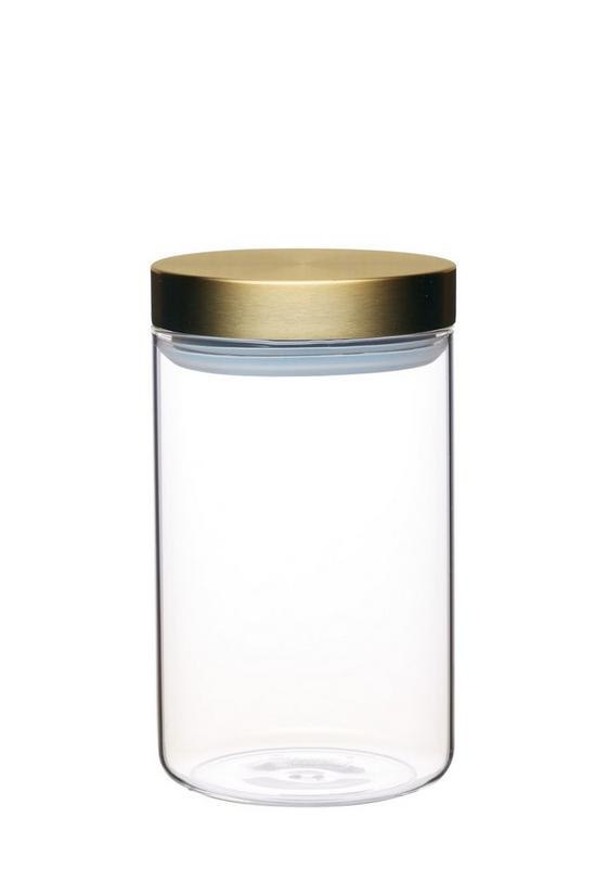 MasterClass 3pc Glass Storage Jar Set with Burnished Brass Lids, includes Small, Medium and Large Storage Jars 4
