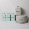 Living Nostalgia 5pc Kitchen Storage Tin Set with Tea, Coffee & Sugar Canisters, Biscuit Tin and Domed Cake Tin thumbnail 2