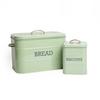 Living Nostalgia 2pc English Sage Green Kitchen Storage Set with Bread Bin and Biscuit Tin thumbnail 1