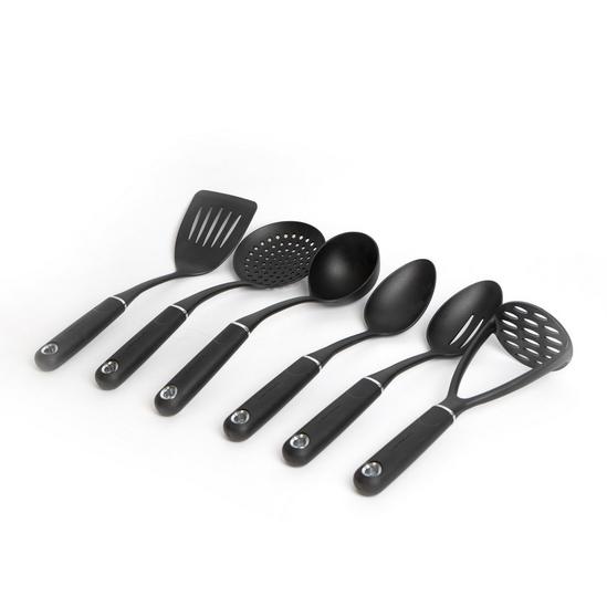 MasterClass 6pc Non-Slip Nylon Kitchen Utensil Set with Skimmer, Ladle, Slotted Spoon, Masher, Cooking Spoon and Slotted Turner 1