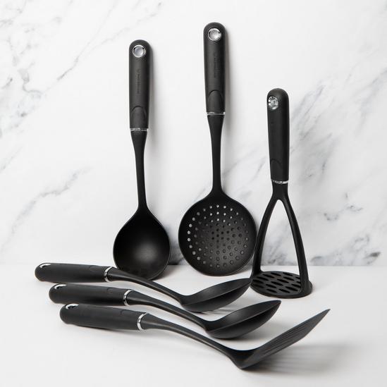 MasterClass 6pc Non-Slip Nylon Kitchen Utensil Set with Skimmer, Ladle, Slotted Spoon, Masher, Cooking Spoon and Slotted Turner 2