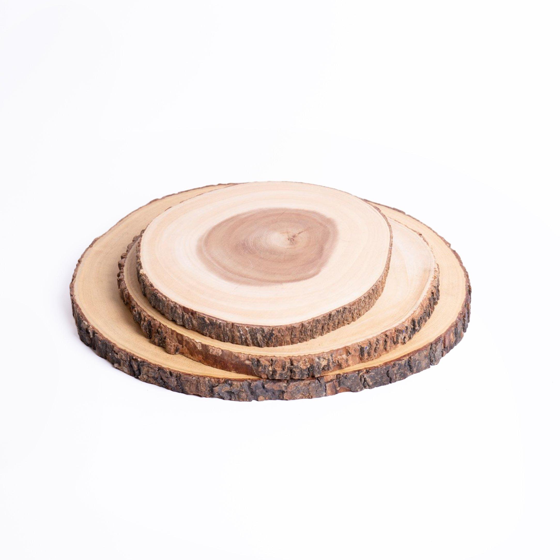 Wooden Serving Board Set with Small, Medium and Large Acacia Wood Round Serving Boards