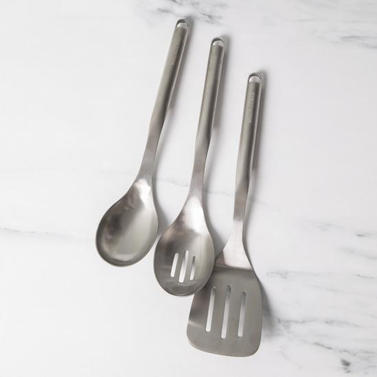 KitchenAid 3pc Premium Stainless Steel Utensil Set including Slotted Turner, Slotted Spoon and Cooking Spoon 2