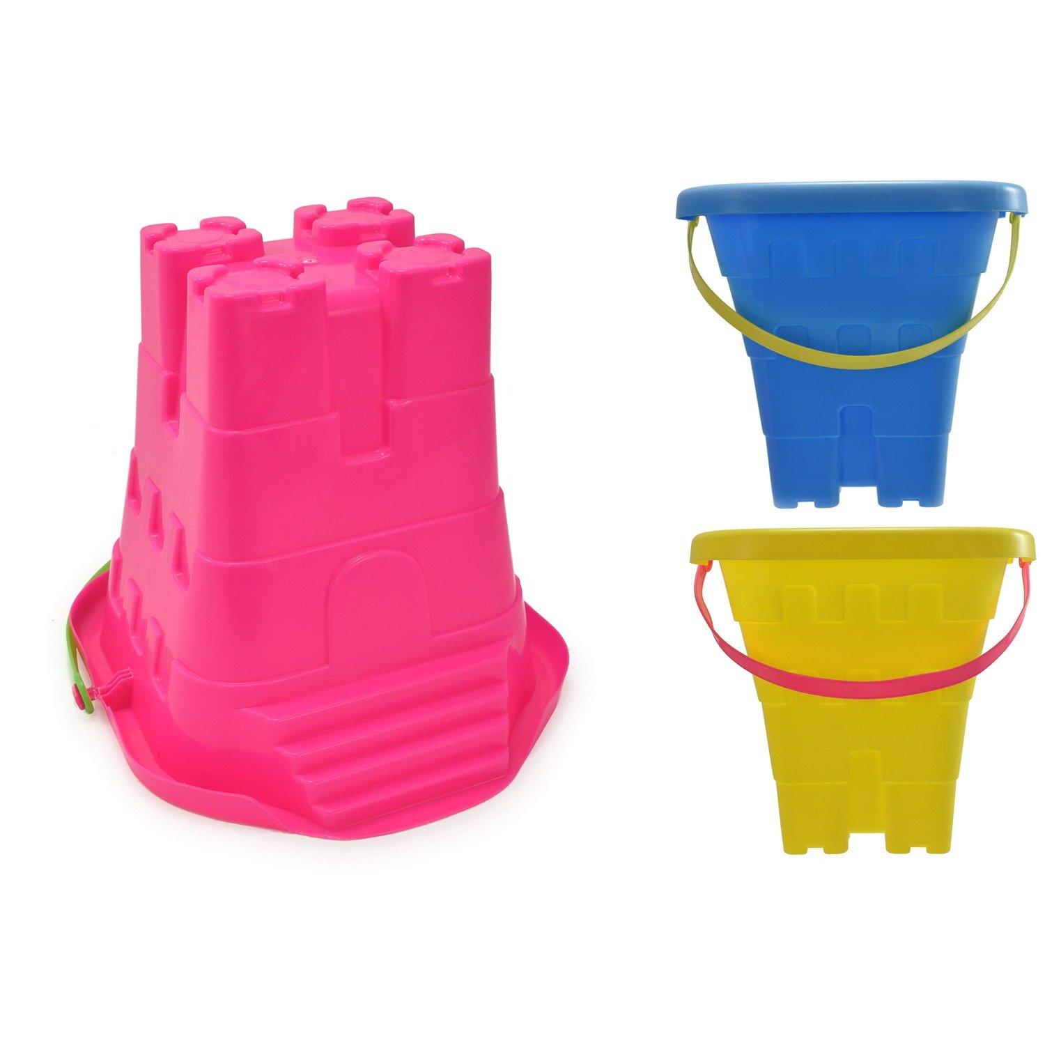 8"/20cm Square Sand Castle Beach Bucket With Steps