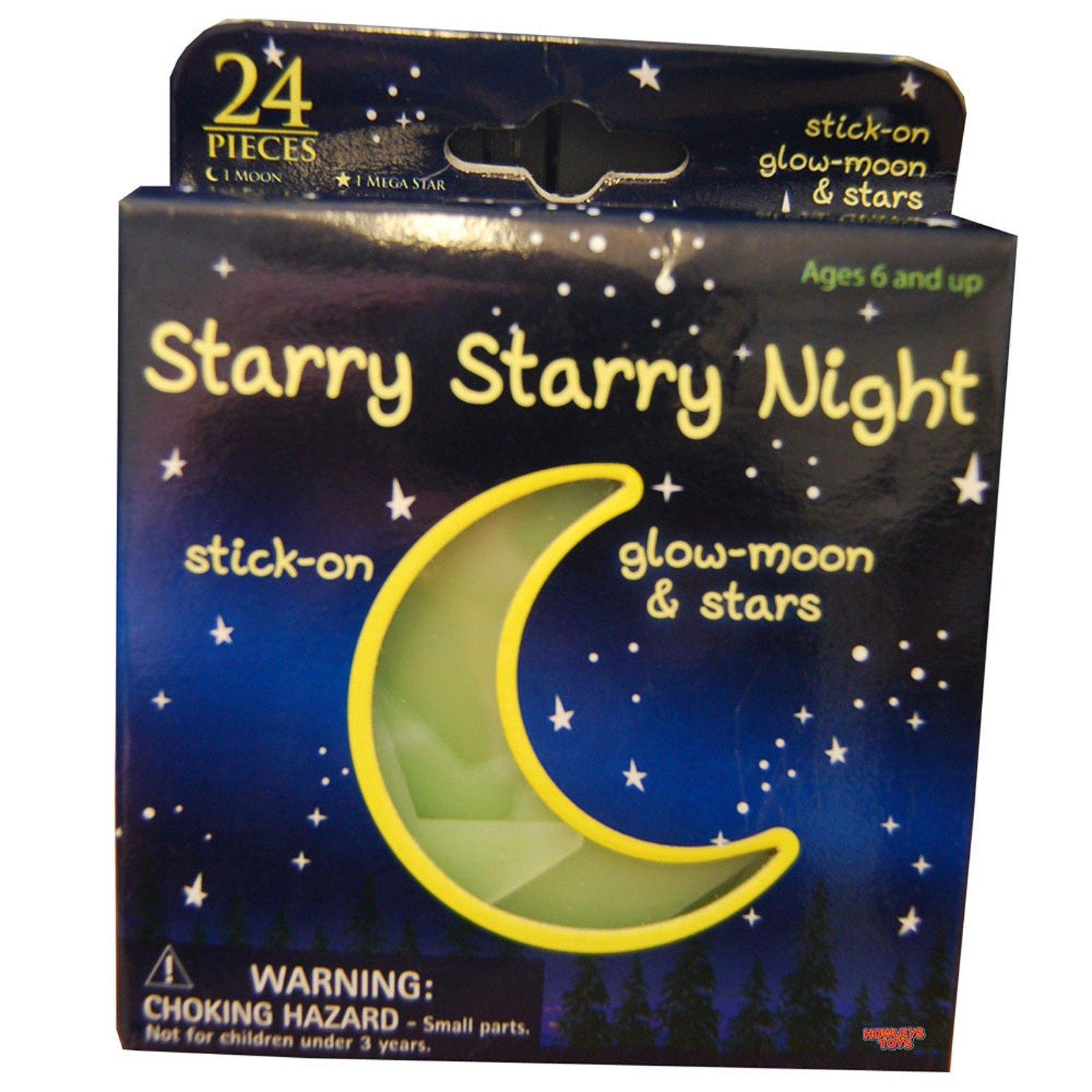 Starry Starry Night 24 Stick On Bedroom Moon, Stars, Galaxy Mix