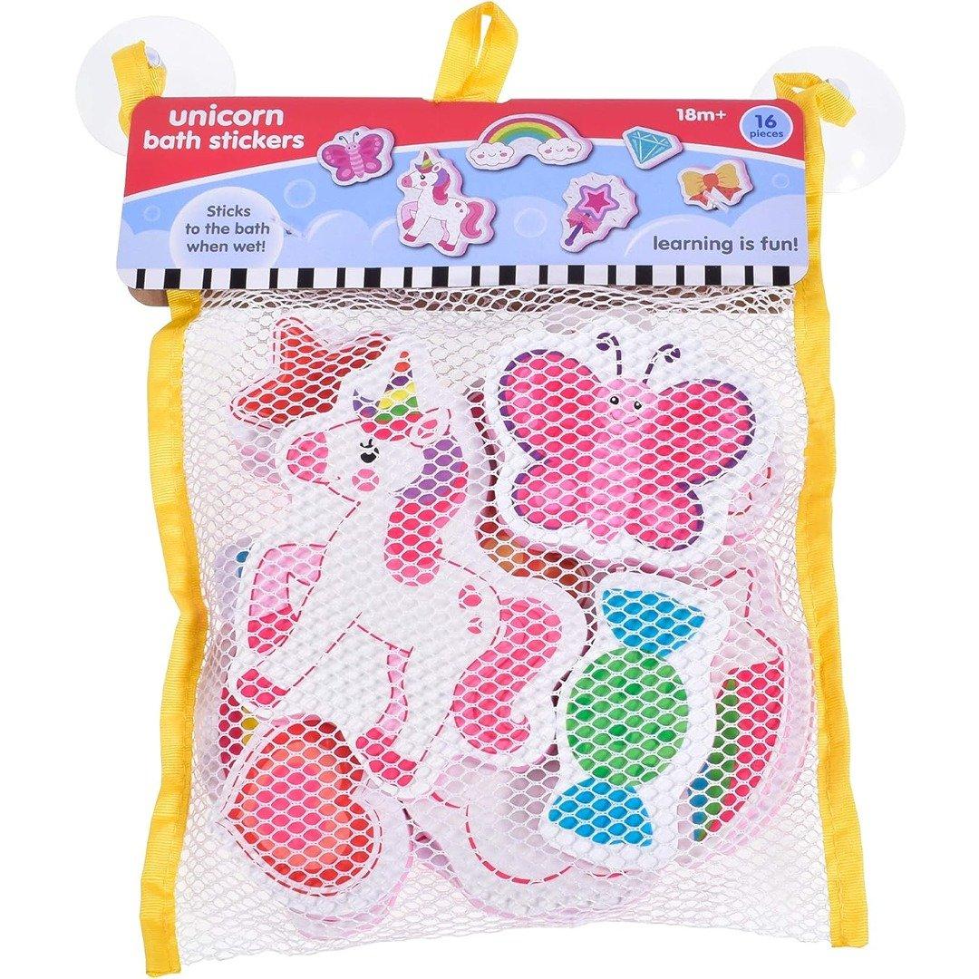 Foam Unicorn Bath Stickers Toy In Net Bag