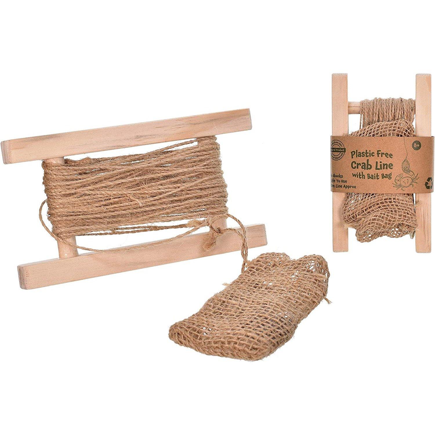 Wooden Crab Line With Bait Bag