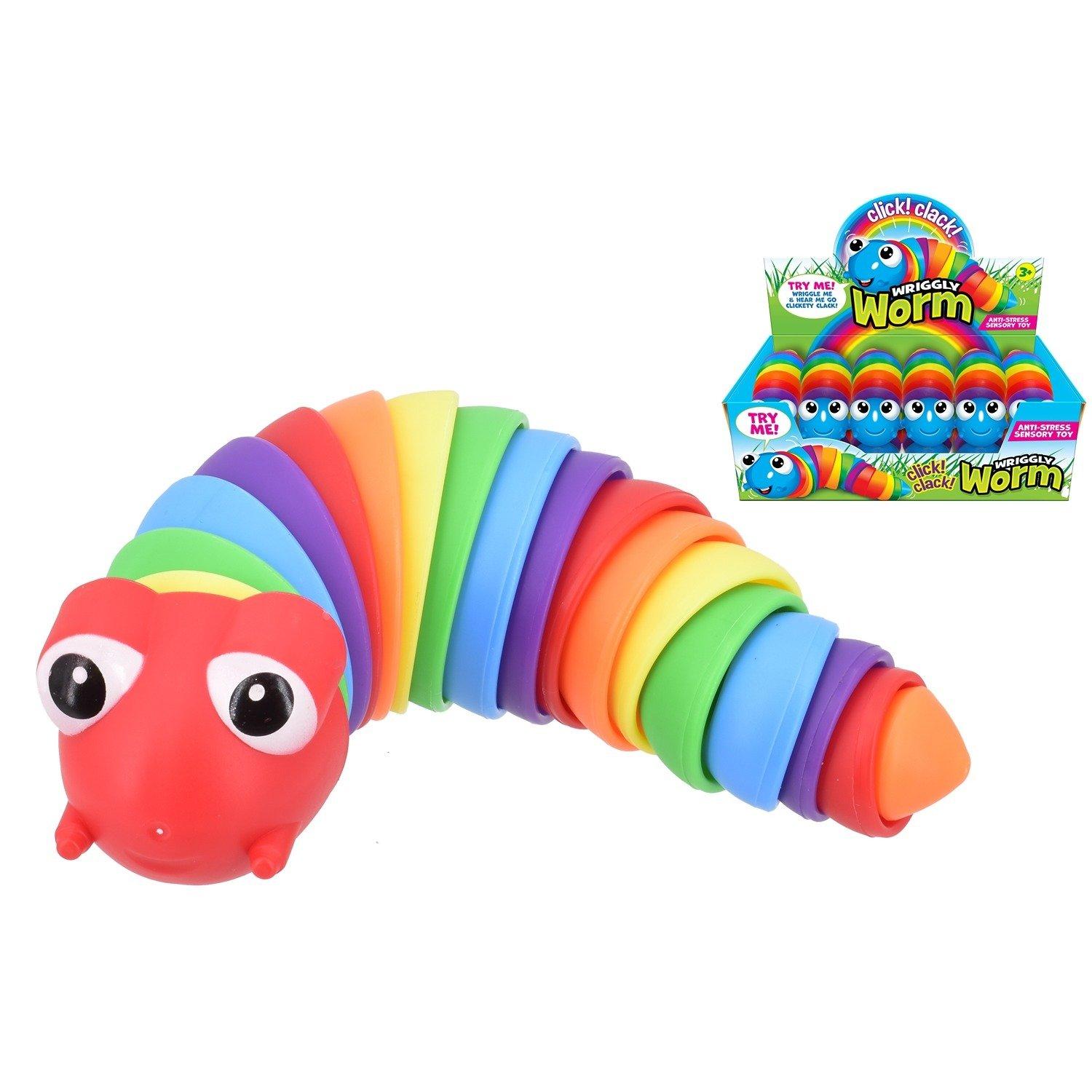 Wriggly Rainbow Worm Sensory Toy