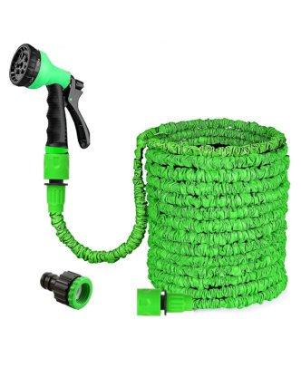 Photos - Garden Hose Reel / Cart Groundlevel 25 Foot Expandable Hose with 7 Dial Spray Gun 