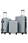 Groundlevel 3pc ABS 4 Wheel Diamond Luggage Set thumbnail 1