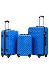 Groundlevel 3pc ABS 4 Wheel Diamond Luggage Set thumbnail 1
