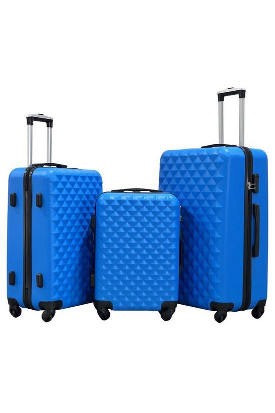 Groundlevel 3pc ABS 4 Wheel Diamond Luggage Set 1