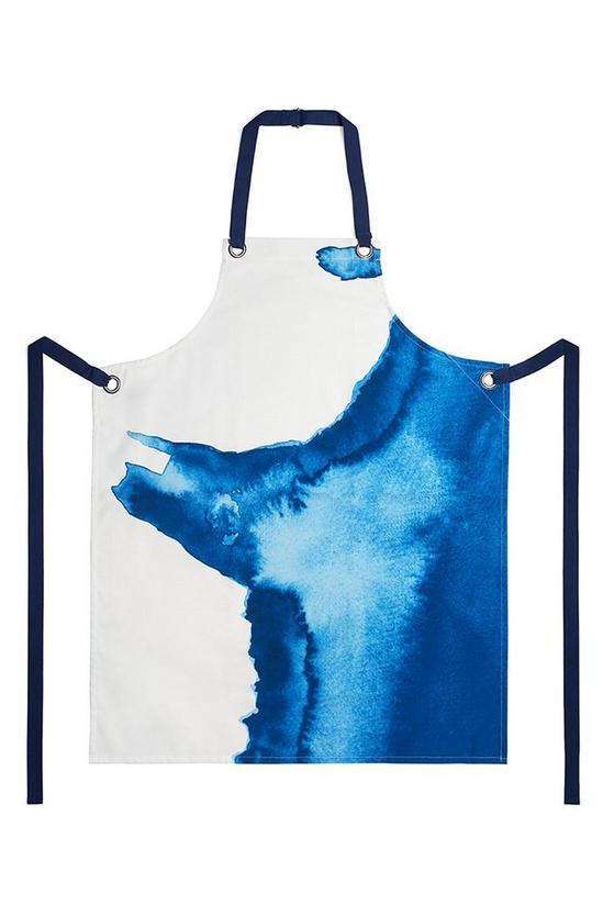 BlissHome Rick Stein Coves of Cornwall 100% Cotton Hawker's Cove Apron White/Blue 1