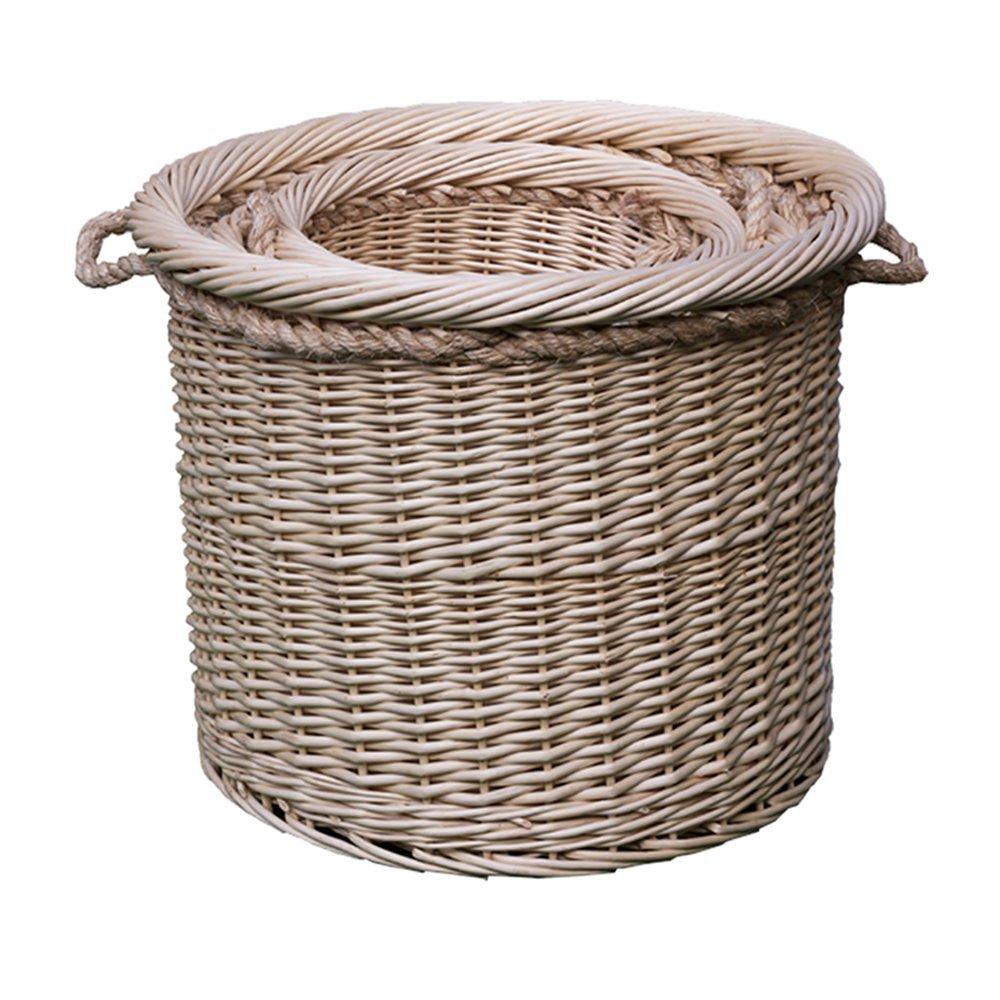 Wicker Set of 3 Deluxe Rope Handled Log Baskets