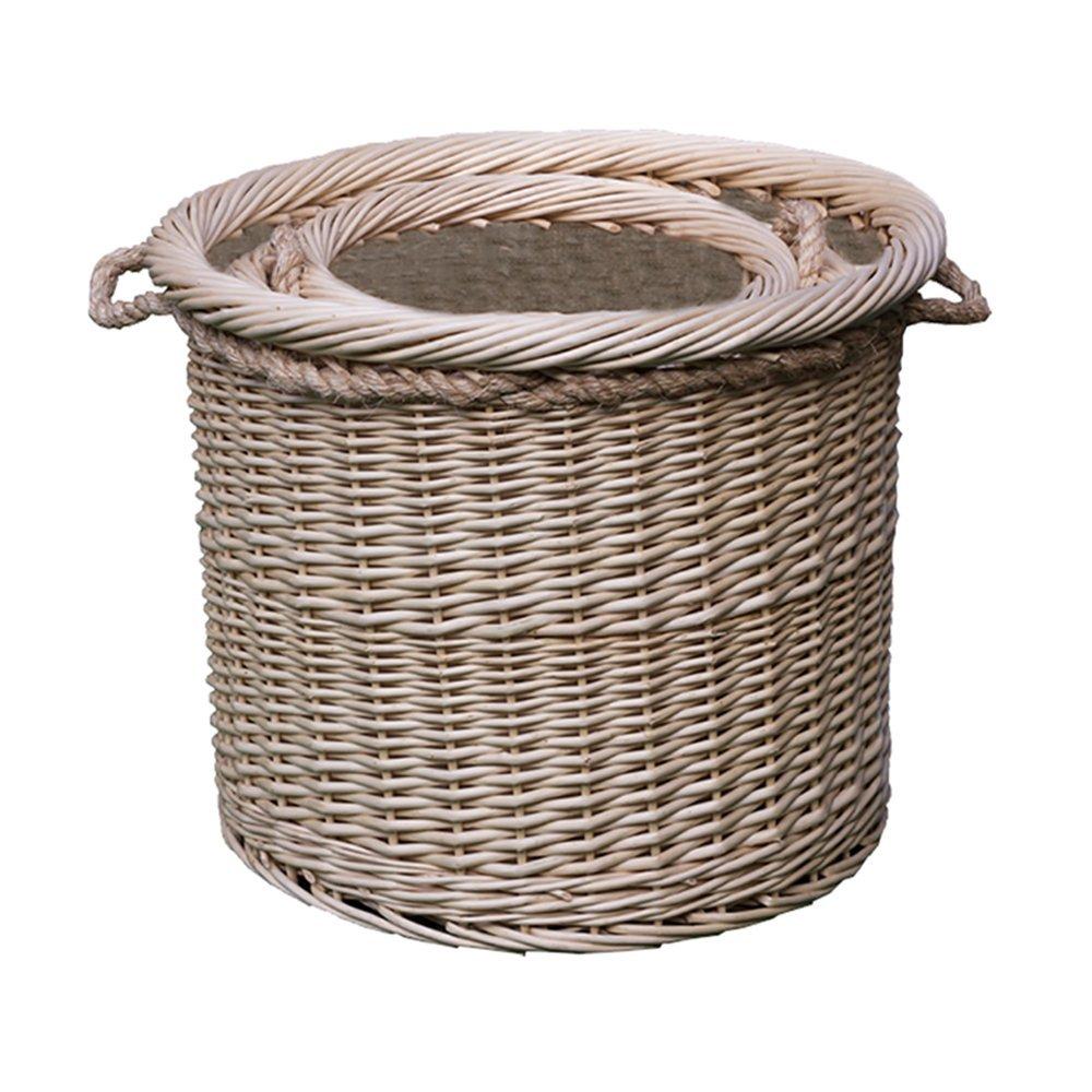Wicker Set of 3 Deluxe Rope Handled Lined Log Baskets
