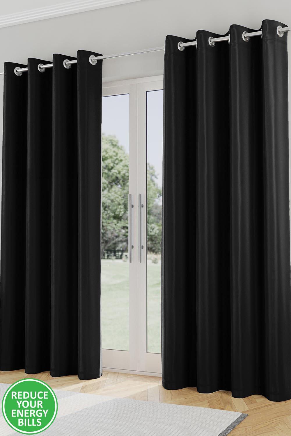 Enhanced Living Nightfall Plain Supersoft Thermal Blockout Eyelet Curtains