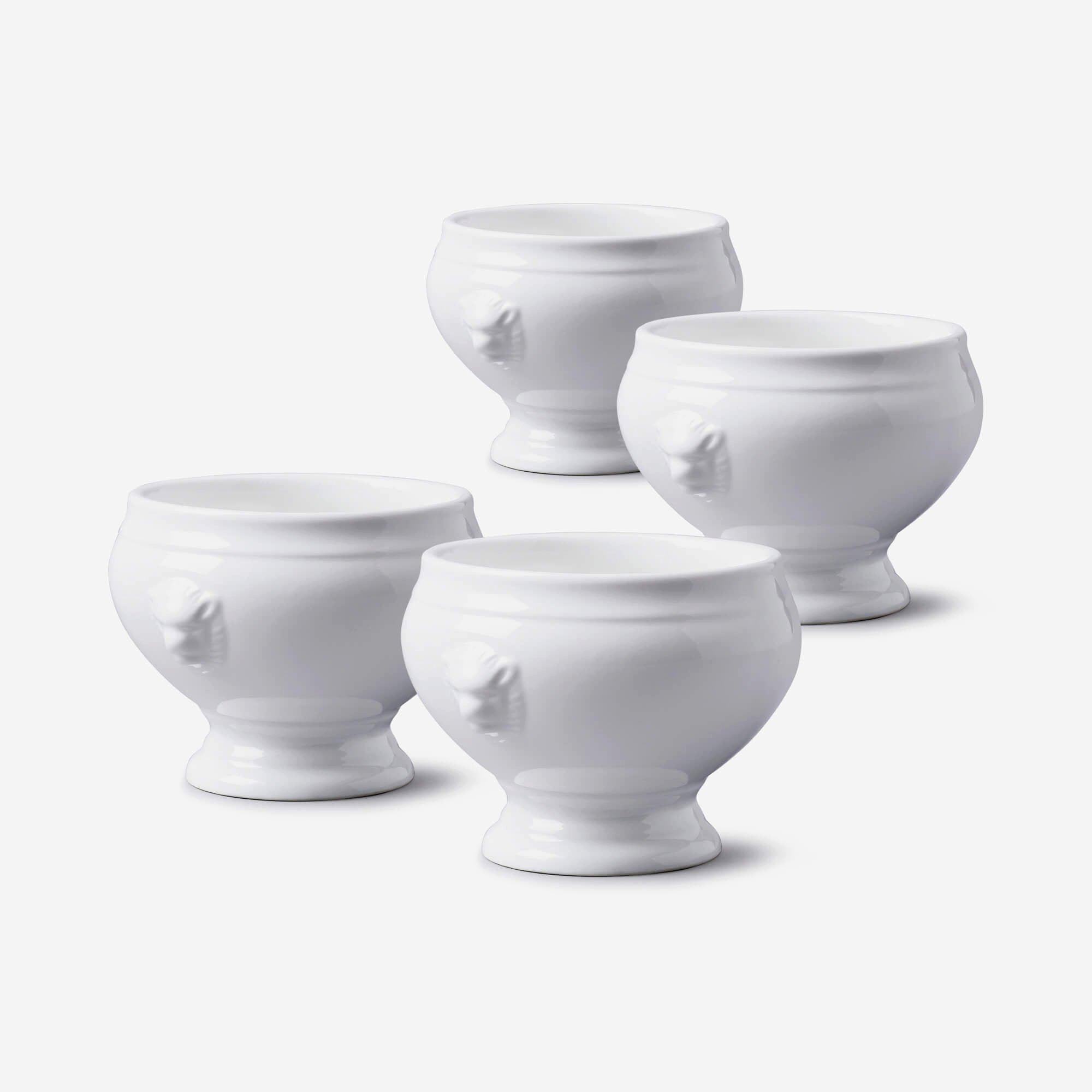 Porcelain Lion Head Soup Bowl Set of 4