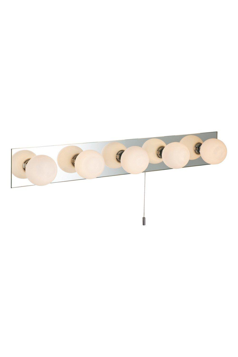 Showtime 5 Light Switched Bathroom Over Mirror Mirror Wall Light Mirror Opal Glass IP44 G9