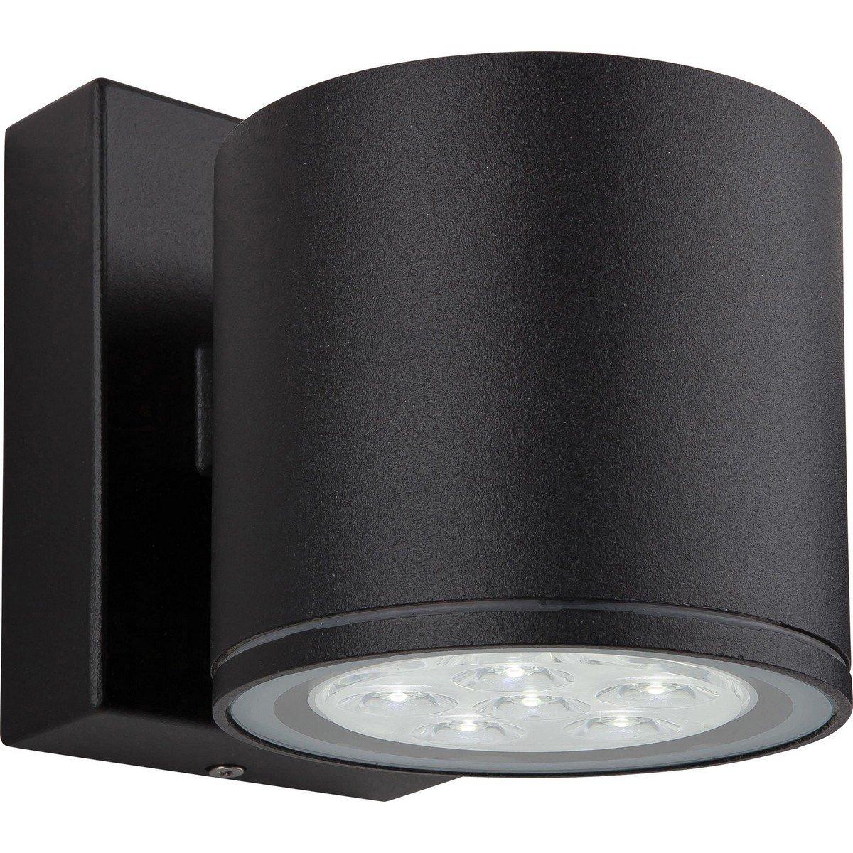 Vegas LED 6 Light Single Wall Light Black IP44