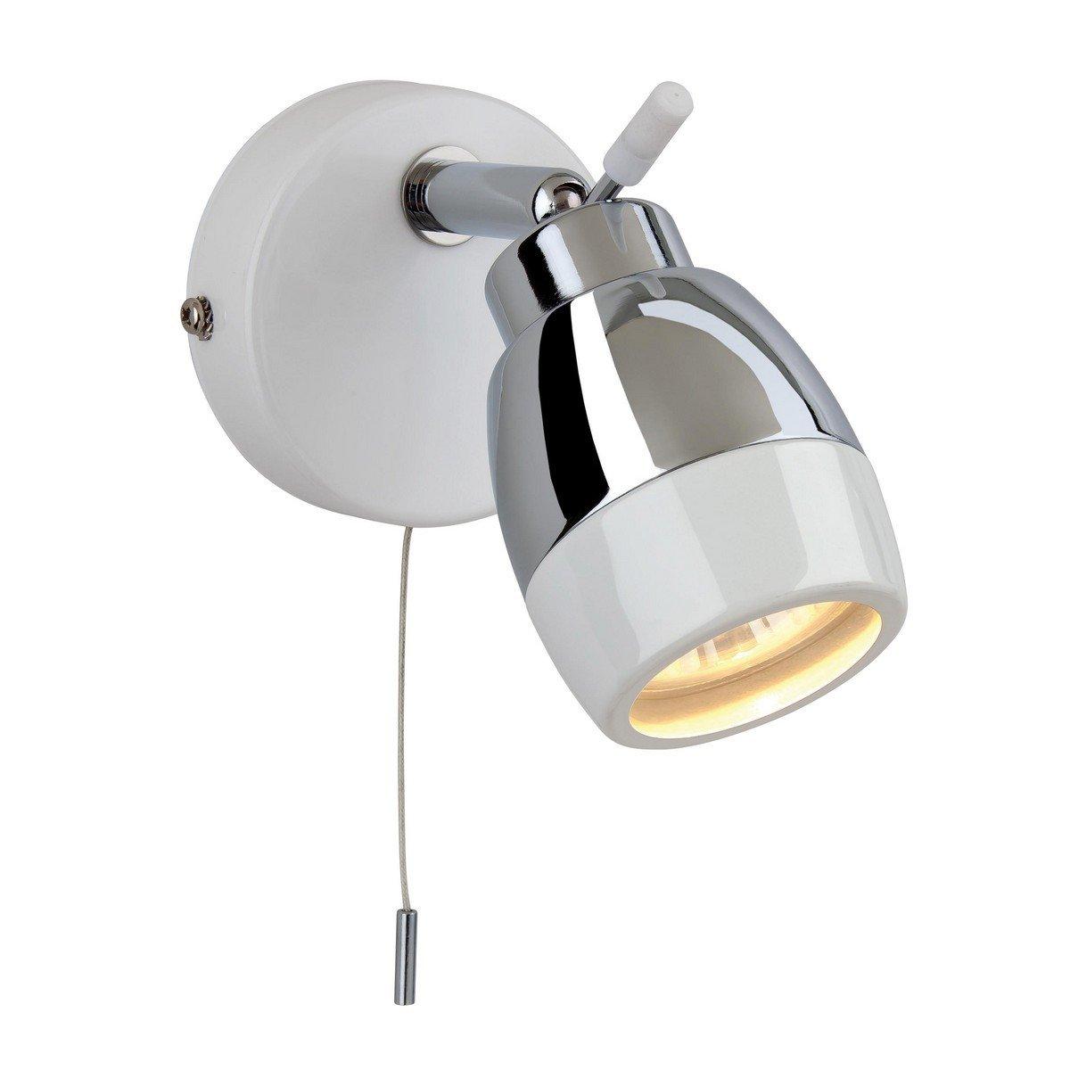 Marine 1 Light Single Switched Bathroom Ceiling Spotlight White Chrome IP44 GU10