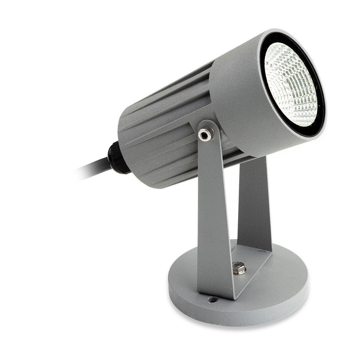 LED 1 Light Outdoor Wall Light & Spike Spot Silver IP44